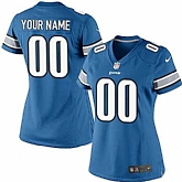 Women Nike Detroit Lions Customized Blue Team Color Stitched NFL Game Jersey,baseball caps,new era cap wholesale,wholesale hats